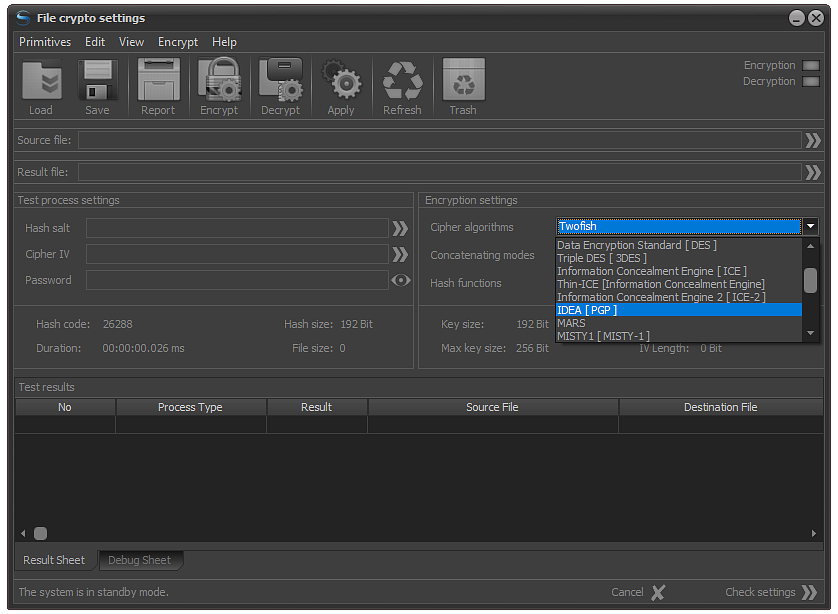FPS - Cipher algorithm selection