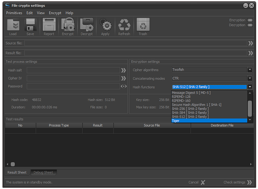 FPS - Cipher algorithm selection