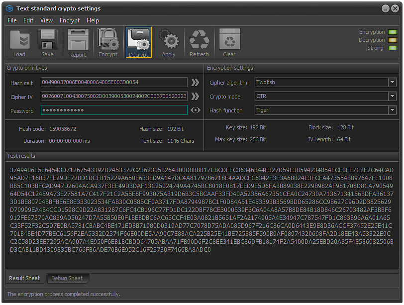 File crypto setting